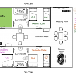 Rooms map in Finca Suasie B&L.